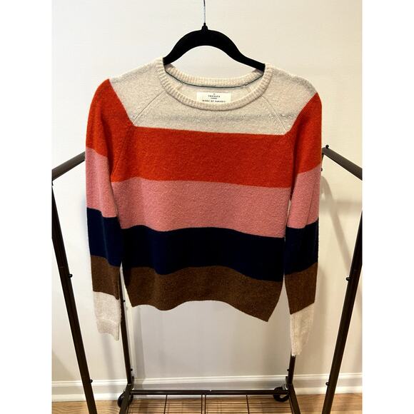 Trovata Birds of Paradis Ryann Stripe Cashmere Sweater size XS